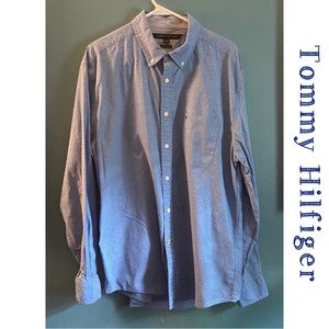 Tommy Hilfiger Blue Long-Sleeve Button Down Men’s Size XL